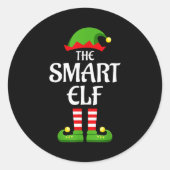 Smart Elf Family Matching Group Christmas Runder Aufkleber (Vorderseite)