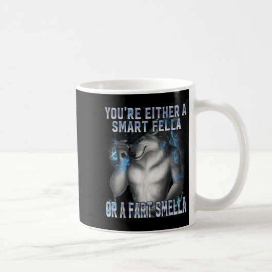 Smart Fella Alpha Wolf Meme Funny Werewolf verfluc Kaffeetasse (Rechts)