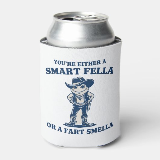 Smart Fella or Fart Smella Retro Frog Meme Funny Dosenkühler (Kanne Vorderseite)