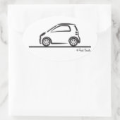 Smart Fortwo Side Ovaler Aufkleber (Tasche)