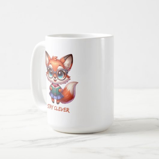 Smart Fox-Book Lover Kaffeetasse (Vorderseite Links)