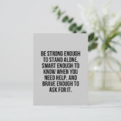 SMART GENUG BREMSSTAND ALLEIN AKZEPTIEREN HILFE MO POSTKARTE (Stehend Vorderseite)