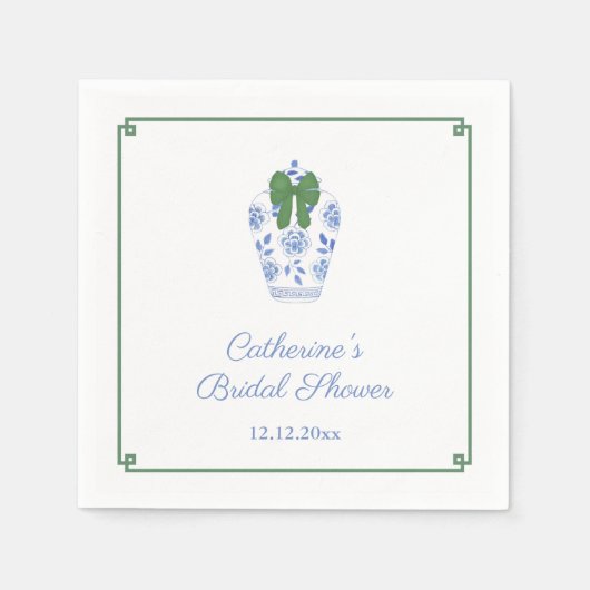 Smart Ginger Jar Weihnachts-Brautparty-Party Serviette (Vorderseite)