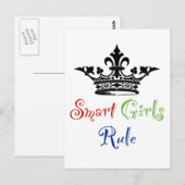 Smart Girls Rule..mit Krone Postkarte (Vorne/Hinten)