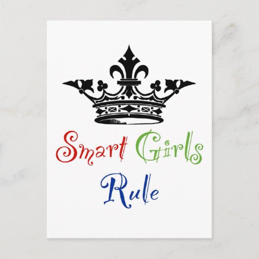 Smart Girls Rule..mit Krone Postkarte (Vorderseite)