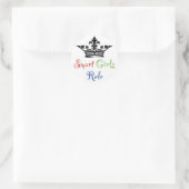 Smart Girls Rule..mit Krone Runder Aufkleber (Tasche)