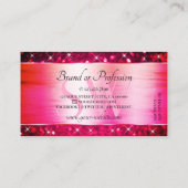 Smart Girly Pink Glitzer Luminous Stars Initials Visitenkarte (Rückseite)