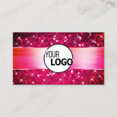 Smart Girly Pink Glitzer Luminous Stars und Logos Visitenkarte (Vorderseite)