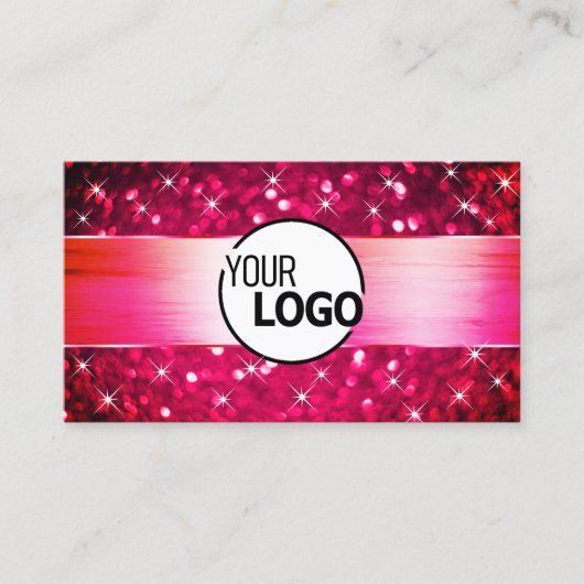 Smart Girly Pink Glitzer Luminous Stars und Logos Visitenkarte (Vorderseite)