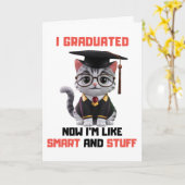 Smart Grad Herzlichen Glückwunsch, Funny Cat Absch Karte (Gelbe Blume)