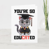 Smart Grad Herzlichen Glückwunsch, Funny Cat Absch Karte (Vorderseite)