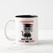Smart Grad Herzlichen Glückwunsch, Funny Cat Absch Zweifarbige Tasse (Links)