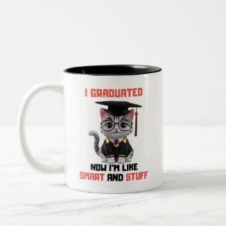 Smart Grad Herzlichen Glückwunsch, Funny Cat Absch Zweifarbige Tasse