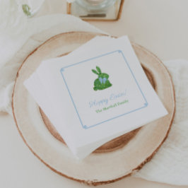 Smart Green and Blue Oaster Rabbit Brunch Party Serviette