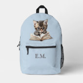 Smart Kitten mit Brille Personalisiert Bedruckter Rucksack (Vorderseite)