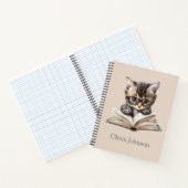 Smart Kitten mit Glasses Personalisiertes Notebook Notizblock (Innenseite)