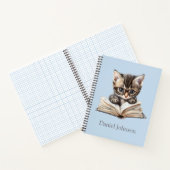 Smart Kitten mit Glasses Personalisiertes Notebook Notizblock (Innenseite)