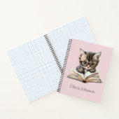 Smart Kitten mit Glasses Personalisiertes Notebook Notizblock (Innenseite)