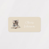 Smart Kitten with Glasses Personalized Neutral Etiketten (Design 1)
