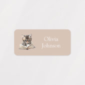 Smart Kitten with Glasses Personalized Neutral Etiketten (Design 2)