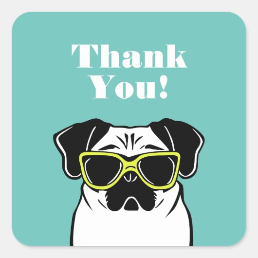 Smart Mops Quadratischer Aufkleber (Vorderseite)