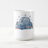 Smart Nerd Brain Reading Books Cute Bookworm Kaffeetasse (Mittel)