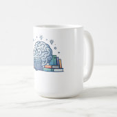Smart Nerd Brain Reading Books Cute Bookworm Kaffeetasse (VorderseiteRechts)
