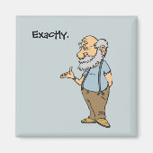 Smart Old Man Cartoon, lustige, ältere Weisheit Magnet (Vorne)