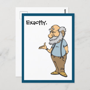 Smart Old Man exakt Funny Elder Cartoon Postkarte