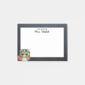 Smart Owl Chalkboard Personalisiert Teacher Post-it Klebezettel (Vorderseite)