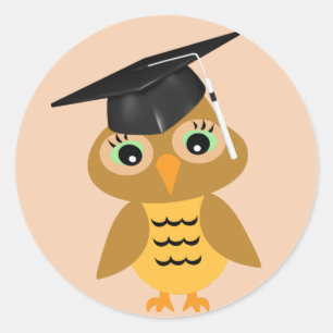Smart Owl Graduate Runder Aufkleber