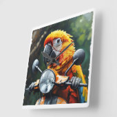 Smart Parrot Quadratische Wanduhr (Winkel)