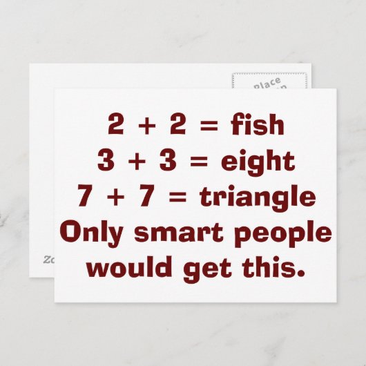 Smart People Mathematik Postkarten (Vorne/Hinten)