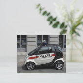 Smart Polizei Auto Postkarte (Stehend Vorderseite)