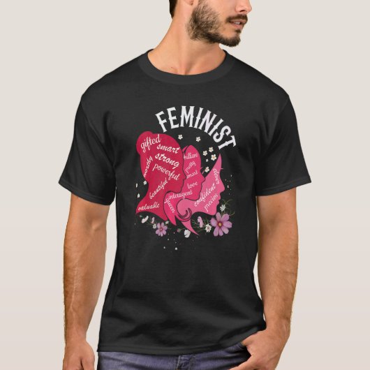 Smart Powerful Feminist Feminism Rights Womens Equ T-Shirt (Vorderseite)