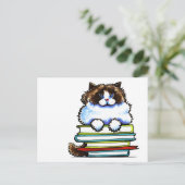 Smart Ragdoll Kitty Books Postkarte (Stehend Vorderseite)