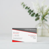 Smart Red and Grau Beruflich Business Card Visitenkarte (Stehend Vorderseite)
