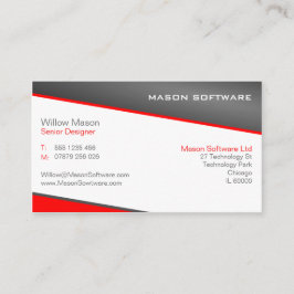 Smart Red and Grau Beruflich Business Card Visitenkarte
