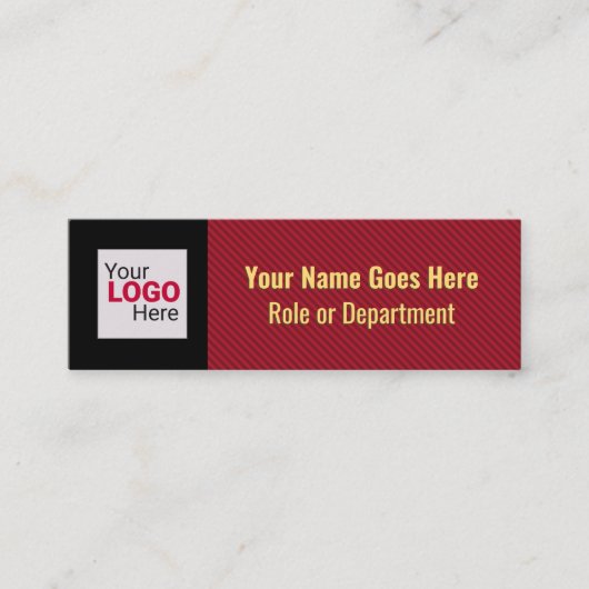 Smart Red Strip Ihr Logo und QR-Code Beruflich Mini Visitenkarte (Vorderseite)