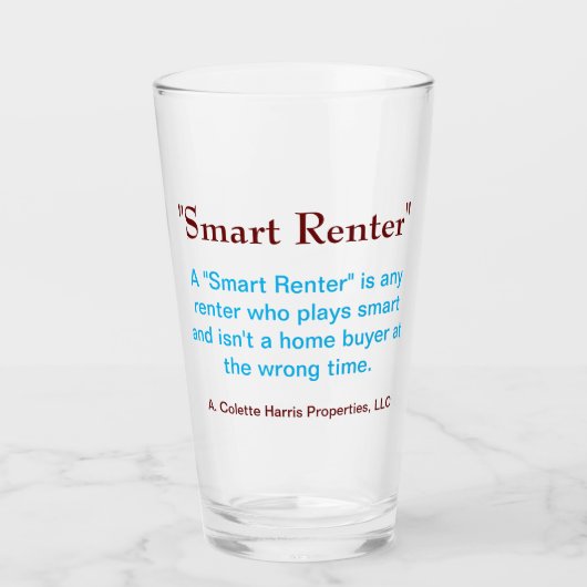 Smart Renter - Design 2 Glas (Vorderseite)