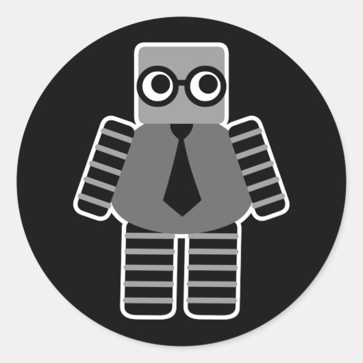 Smart Robot Runder Aufkleber (Vorderseite)