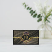 Smart Royal Brown Gold Crown mit Monogram Foto Visitenkarte (Stehend Vorderseite)