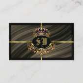 Smart Royal Brown Gold Crown mit Monogram Foto Visitenkarte (Vorderseite)