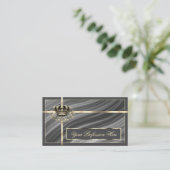 Smart Royal Gray Gold Crown mit QR Code Prächtig Visitenkarte (Stehend Vorderseite)