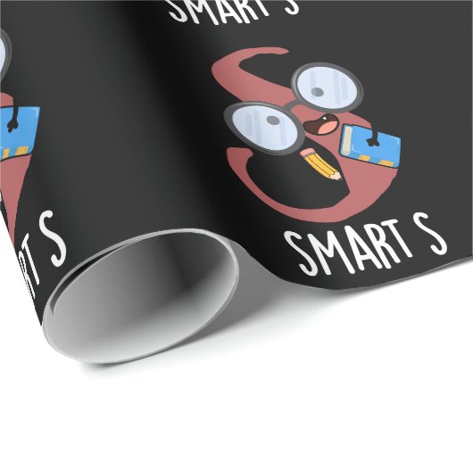 Smart S Funny Alphabet Pun Dark BG Geschenkpapier (Rolleneckpunkt)