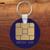 Smart SIM Card Mega-Format in Imitat Gold Schlüsselanhänger (Vorderseite)