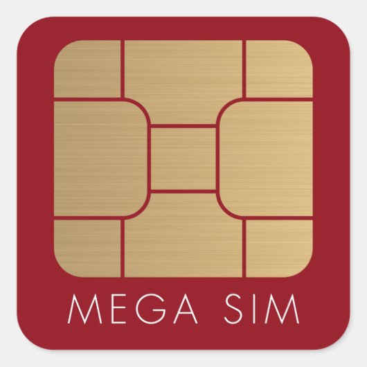 Smart SIM Card Mega-Imitat Gold Quadratischer Aufkleber (Vorderseite)