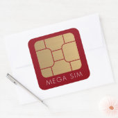 Smart SIM Card Mega-Imitat Gold Quadratischer Aufkleber (Umschlag)