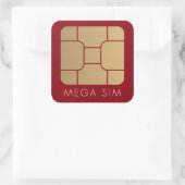 Smart SIM Card Mega-Imitat Gold Quadratischer Aufkleber (Tasche)