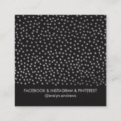 SMART SIMPLE SPOT Mini-Polka Punkt silber schwarz Quadratische Visitenkarte (Rückseite)